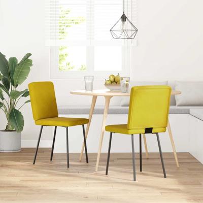 Eetkamerstoelen 2 st fluweel geel