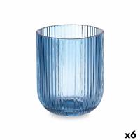 Glas Strepen Blauw Kristal 270 ml (6 Stuks) - thumbnail