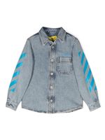 Off-White Kids veste en jean à rayures Diag - Bleu - thumbnail