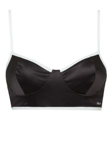 Karl Lagerfeld soutien-gorge satiné à logo brodé - Noir