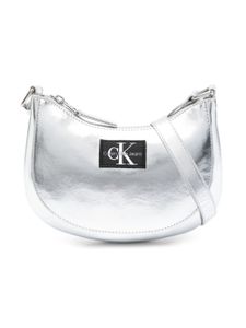 Calvin Klein Kids sac porté épaule métallisé à plaque logo - Argent