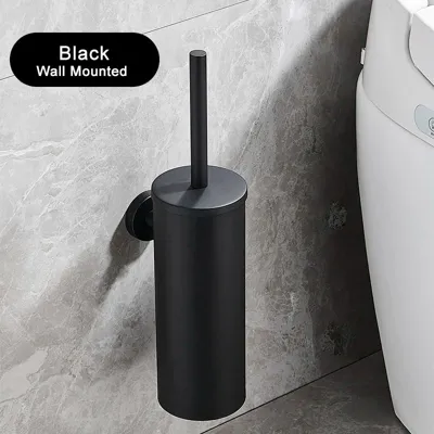 SteelClean Luxe Toiletborstel met Wandhouder - Zwart RVS Design