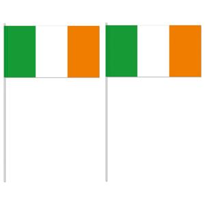 Ierland zwaaivlaggetjes - 12 x 24 cm - papieren vlag - met stokje 40 cm