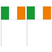 Ierland zwaaivlaggetjes - 12 x 24 cm - papieren vlag - met stokje 40 cm