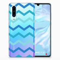 Huawei P30 TPU bumper Zigzag Blauw