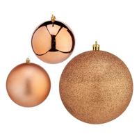 Kerstballen Ø 10 cm 6 Stuks Koper Plastic Kerstballen Ø 10 cm 6 Stuks Koper Plastic
