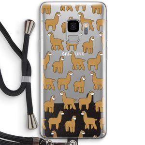 Alpacas: Samsung Galaxy S9 Transparant Hoesje met koord