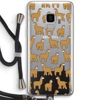Alpacas: Samsung Galaxy S9 Transparant Hoesje met koord