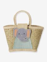 Kindermandtas ELEFANT rice, raffia beige