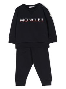 Moncler Enfant survêtement en coton à logo imprimé - Bleu