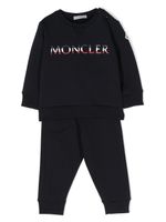 Moncler Enfant survêtement en coton à logo imprimé - Bleu - thumbnail