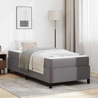 Bedframe met matras met matras Grijs 80 x 200 cm Kunstleer