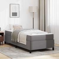 Bedframe met matras met matras Grijs 80 x 200 cm Kunstleer