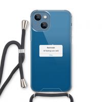 Reminder: iPhone 13 mini Transparant Hoesje met koord