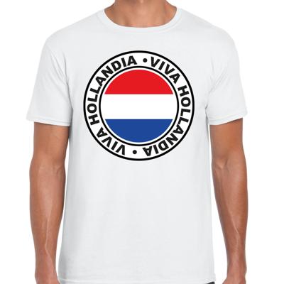Verkleed T-shirt voor heren - Viva Hollandia - wit - voetbal supporter - themafeest