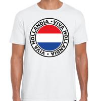 Verkleed T-shirt voor heren - Viva Hollandia - wit - voetbal supporter - themafeest