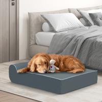 Orthopedisch Hondenbed voor Grote Honden Geheugen-schuim Huisdierbed met Hoofdkussen Grijs