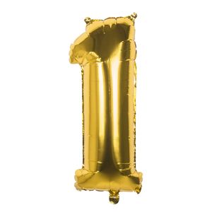 Gouden Folieballon Cijfer 1 - 86 cm