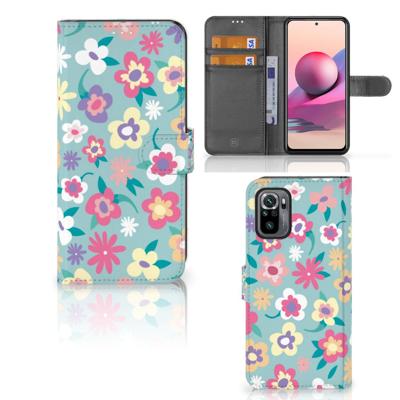 Xiaomi Redmi Note 10S | 10 4G | Poco M5s Hoesje Flower Power | Portemonnee hoesje Xiaomi Redmi Note 10S | 10 4G | Poco M5s Hoesje Flower Power | Portemonnee hoesje