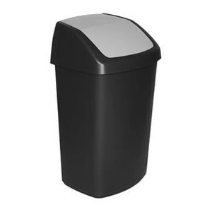 Curver swing bin 50 liter zwart/lichtgrijs