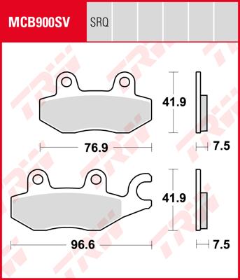 TRW Remblokken, en remschoenen voor de moto, MCB900SV Sinter street