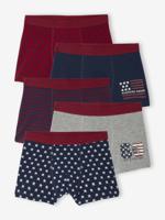 Set van 5 boxershorts met vlag voor jongens marineblauw