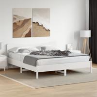 Bedframe zonder matras massief grenenhout wit 180x200 cm