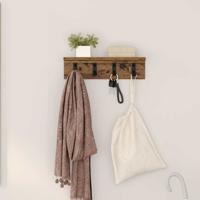 Wandgemonteerde kapstok met plank Oud hout 40 x 10.5 x 10.5 cm