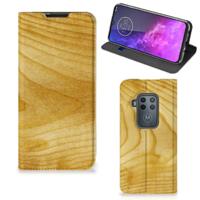 Motorola One Zoom Book | Wallet Case | Licht Hout