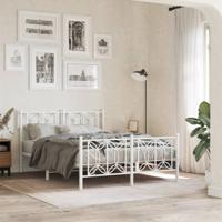 Bedframe met hoofd- en voeteneinde metaal wit 140x200 cm