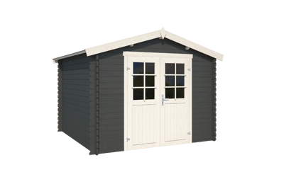 Blokhut Norah 275x275 Carbon Grey-Wit - Outdoor life