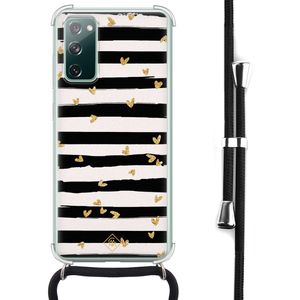 Samsung Galaxy S20 FE hoesje met koord - Hart streepjes