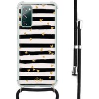 Samsung Galaxy S20 FE hoesje met koord - Hart streepjes
