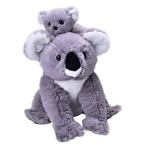 Pluche grijze koala beer met baby knuffel 38 cm   -