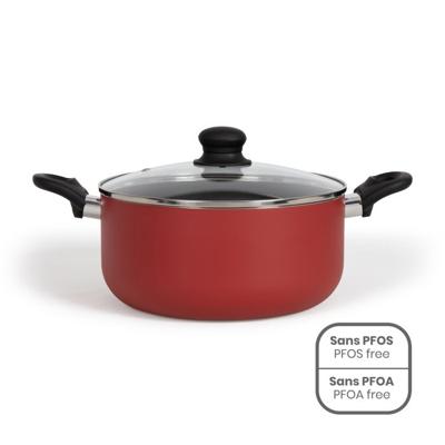 24 cm Dutch oven - LIVOO - MEP150R - Antiaanbaklaag zonder PFOA of PFOS - Siliconen handgrepen - Geschikt voor alle kookplaten inclusief inductie