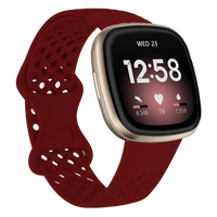 Bandje geschikt voor Fitbit Versa 3 - Maat S - Polsband - Horlogebandje - Siliconen - Donkerrood
