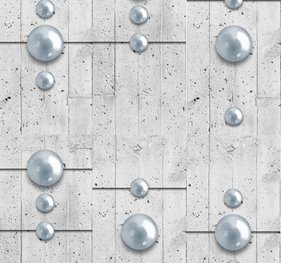 3d behang steen witte bolletjes