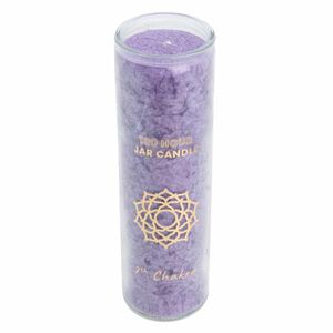Fair Trade Kruin Chakra (7e) Stearine Kaars in Glas - Paars (100