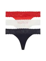 Tommy Hilfiger 3-Pack Dames Strings - Thong - Kant
