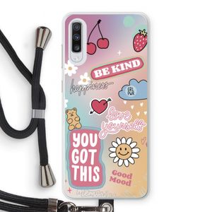 Positivity: Samsung Galaxy A70 Transparant Hoesje met koord
