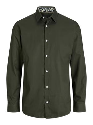 J-j Premium Jprblaleeds Print Dobby L/s Shirt Ln 12268132 Overhemd Peat Comfort Fit