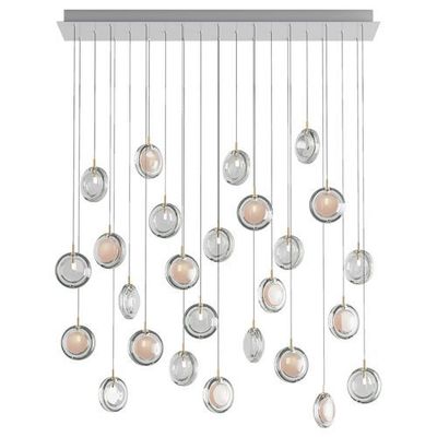 Bomma Lens 26 pcs Square Hanglamp - 12x Wit 14x Helder glas Bomma Lens 26 pcs Square Hanglamp - 12x Wit 14x Helder glas