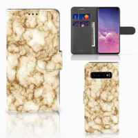 Samsung Galaxy S10 Bookcase Marmer Goud - thumbnail