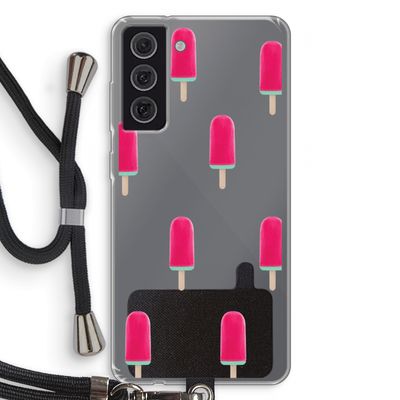 Waterijsje: Samsung Galaxy S21 FE Transparant Hoesje met koord