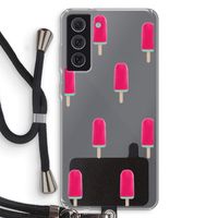 Waterijsje: Samsung Galaxy S21 FE Transparant Hoesje met koord