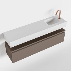 Toiletmeubel Mondiaz Andor | 120 cm | Meubelkleur Smoke | Lex vrijhangend wastafel Talc Rechts | 1 kraangat