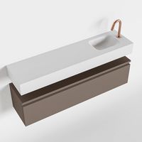 Toiletmeubel Mondiaz Andor | 120 cm | Meubelkleur Smoke | Lex vrijhangend wastafel Talc Rechts | 1 kraangat