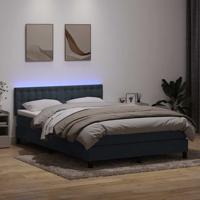 Boxspring met matras en LED fluweel donkergrijs 140x210 cm