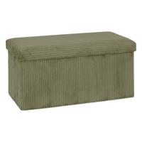 Hocker / Poef Essestial Ribcord - opvouwbaar - groen - MDF/polyester - 76 x 38 cm - 2 persoons Hocker / Poef Essestial Ribcord - opvouwbaar - groen - MDF/polyester - 76 x 38 cm - 2 persoons