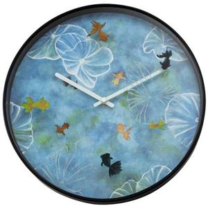 Wandklok 30cm-Stil-Blauw-Plastic-NeXtime "Pond"